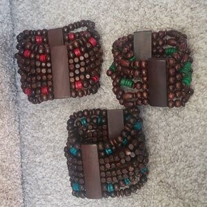 Wooden bead bracelets